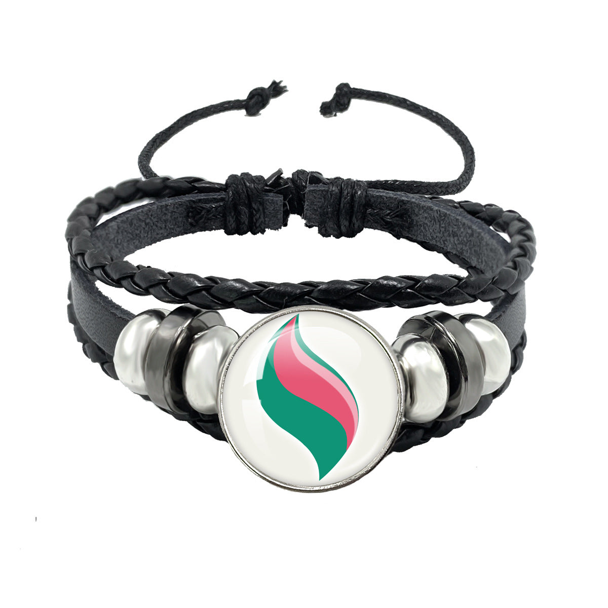 Women's & Men's Leather Time Stone Woven Hand Jewelry Bracelets