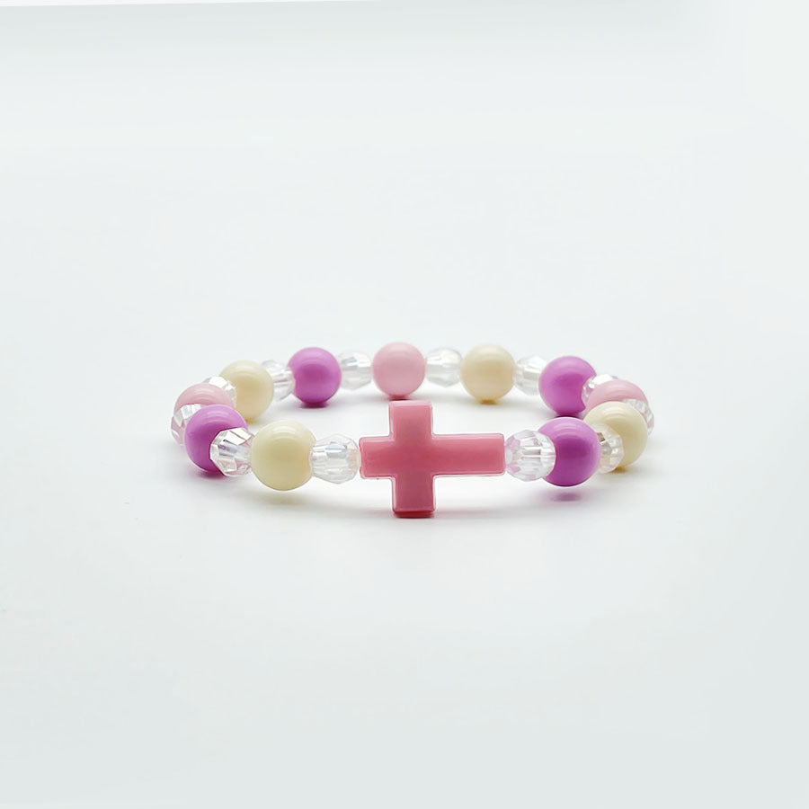 Children's Pearl Colorful Beads Accessories Cross Friendship Bracelets