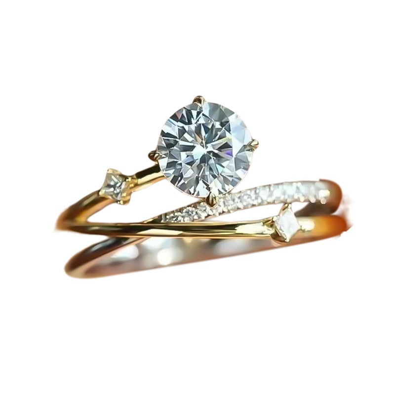 Women's Starry Sky Sterling Sier Light Luxury Ring