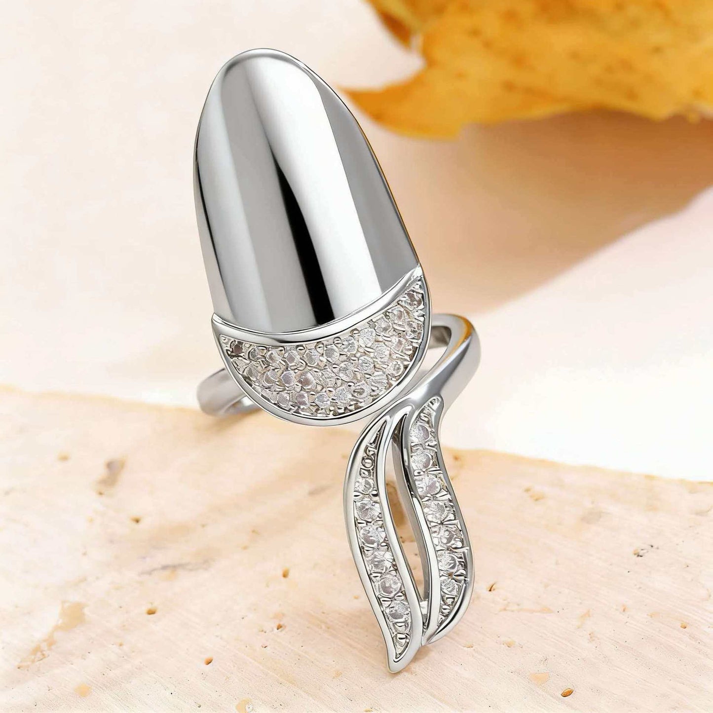 Geometric Trend Open Nail Female Design Exquisite Refined Ring