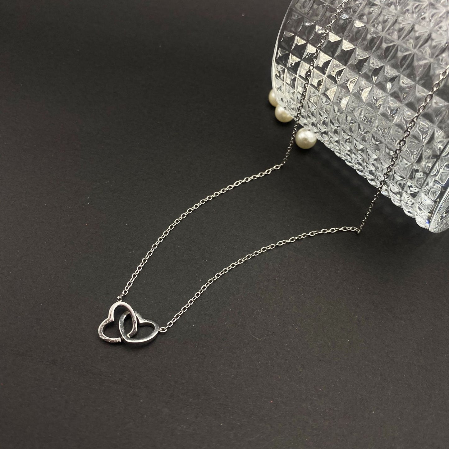 Women's Heart-to-heart Love Double Clavicle Chain Light Luxury Necklace