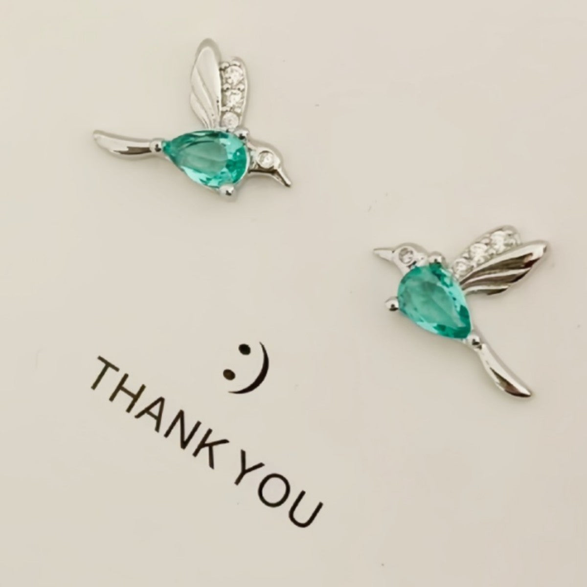 Korean Ear Water Drop Bird Delicate Everyday Earrings