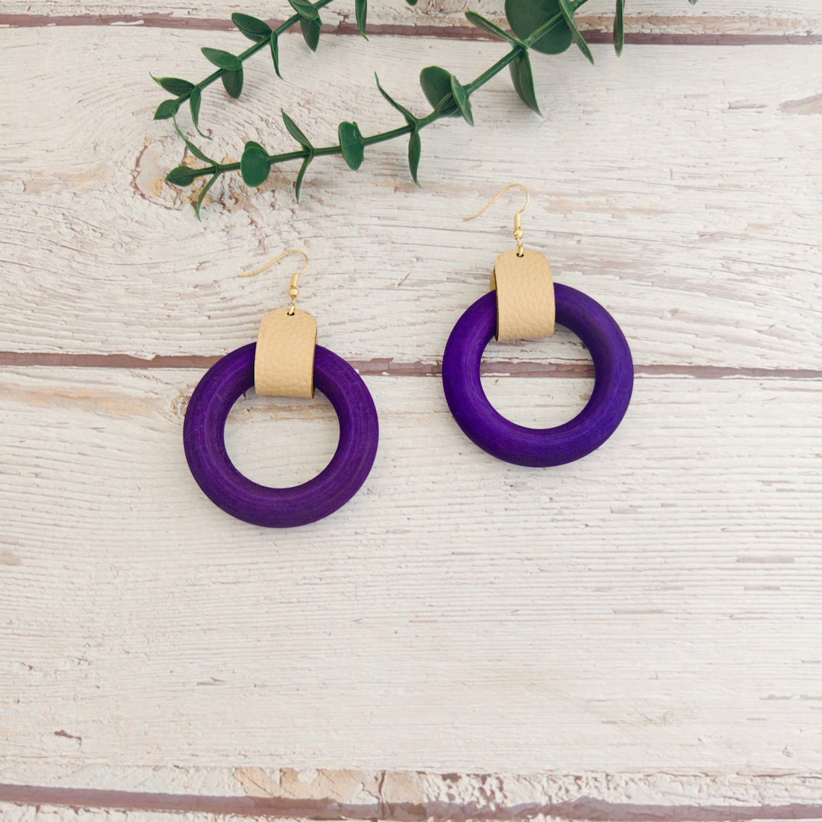 Creative Elegant Exaggerated Personalized Leather Wood Rings