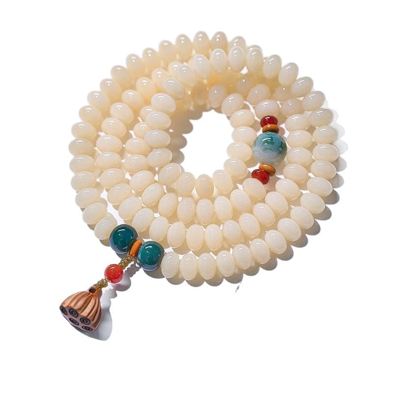 Chinese Double Circle Lotus Seedpod Couple Decompression Cultural Artifact Bracelet