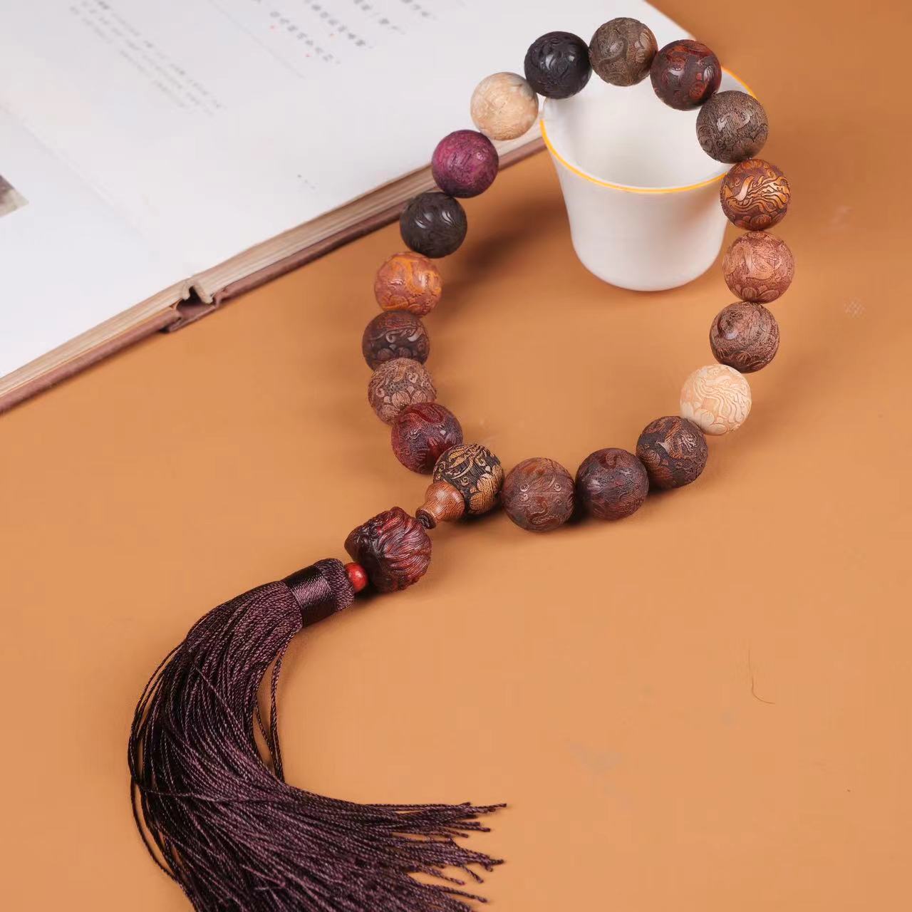 Women's Beads Rosewood Door Frame Yellow Pear Crafts Bracelet