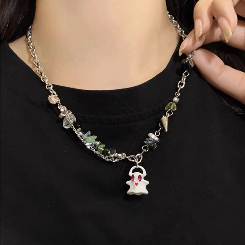 Little Ghost Monster Female Titanium Steel Necklaces