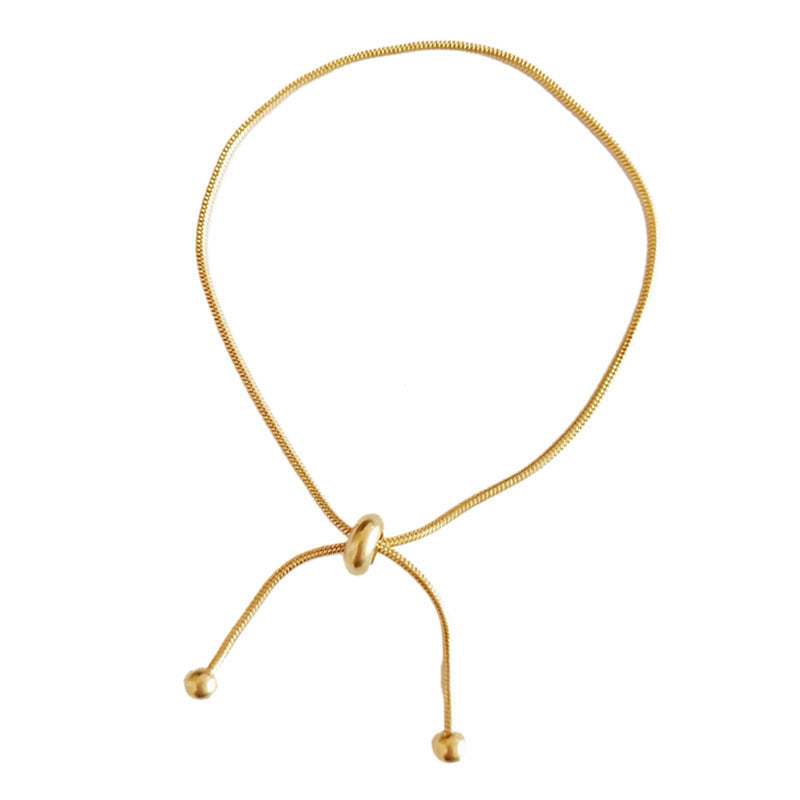 Simple Snake Bone Girlfriends Minimalist Mori Adjustable Length Does Not Bracelet