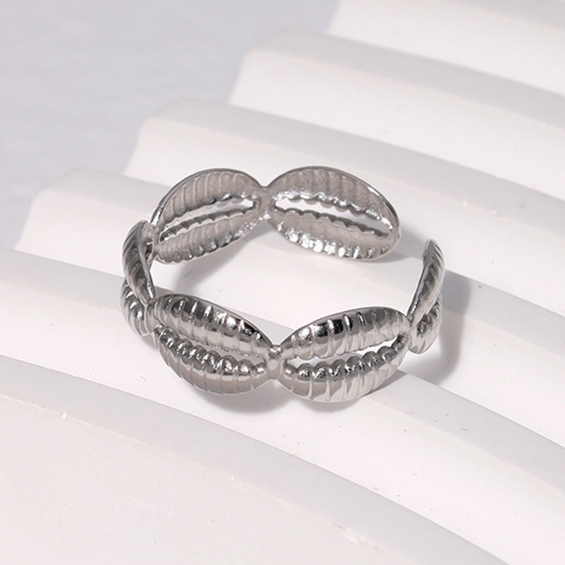 Women's Titanium Steel Shell Opening Simple Adjustable Rings