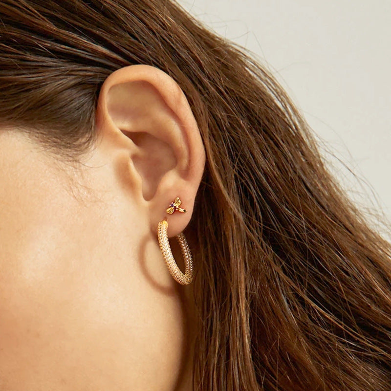 Color Zircon Dragonfly Female Fashion Fashionmonger Ear Stud Earrings