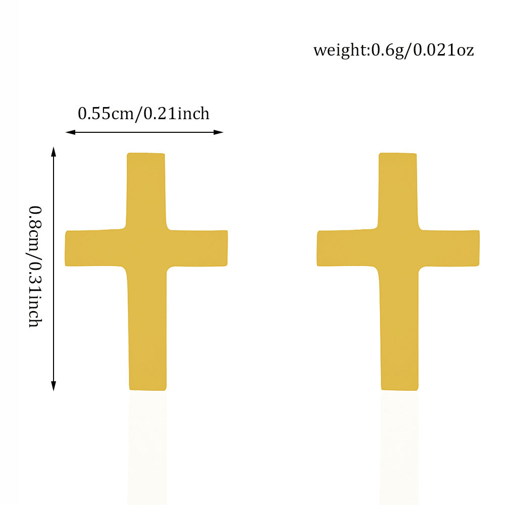 Durable Cross Stainless Steel Grid Fashion Stud Earrings
