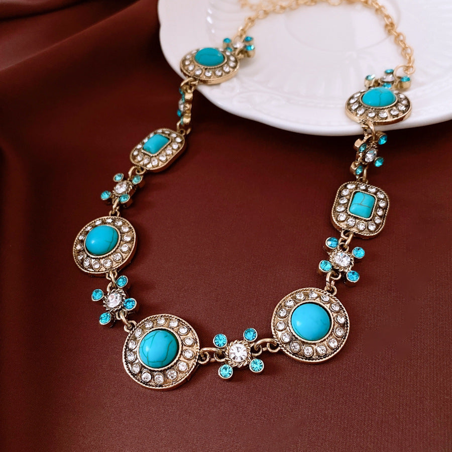 Women's Dripping Oval Tassel Exaggerated Personalized Sweater Chain Jewelry Set