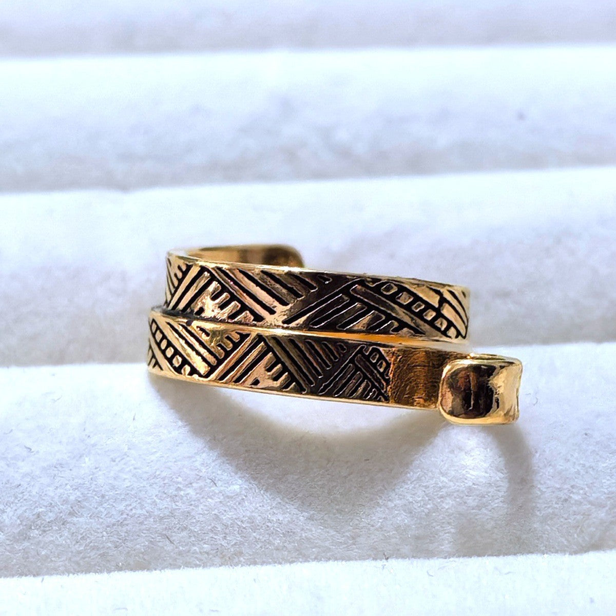 Men's Retro Trendy Sier Open Single Lucky Rings