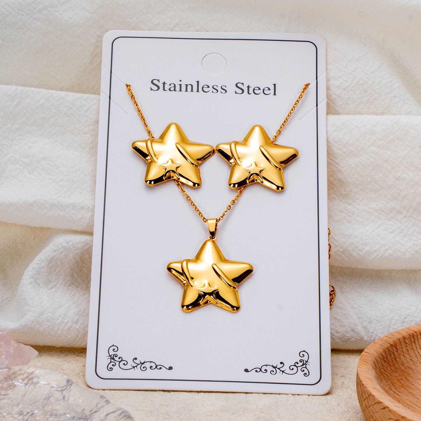 Fashion Personality Stainless Steel Light Luxury Jewelry Set