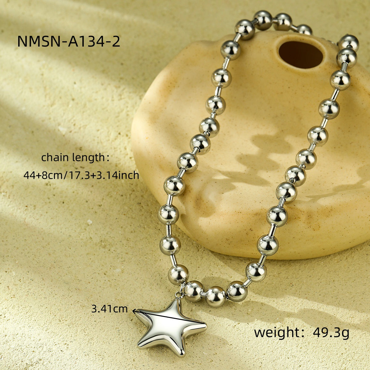 Fashion Big Five-pointed Star Love Stainless Necklaces