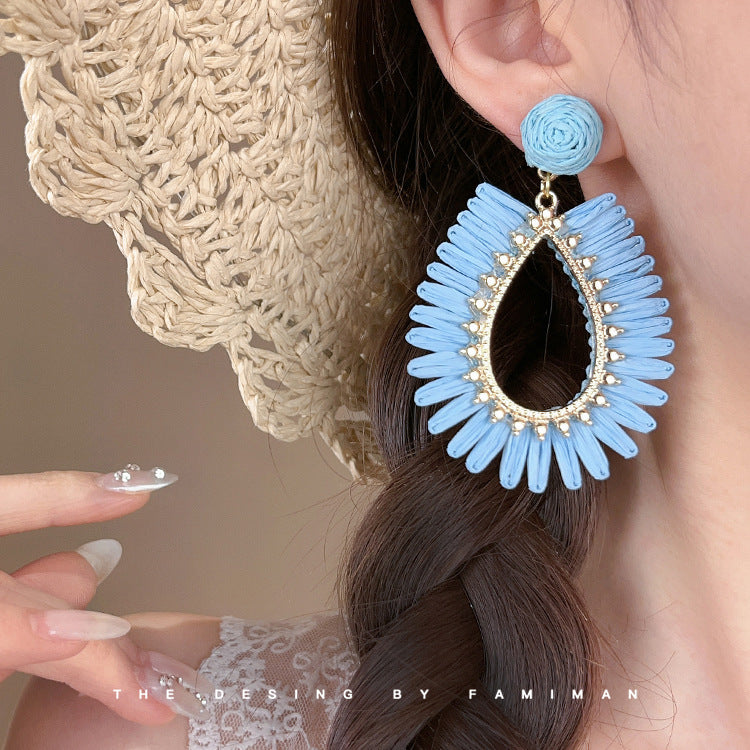 Women's Travel Antique Bohemian Long Fringe High Sense Holiday Nail Ethnic Earrings