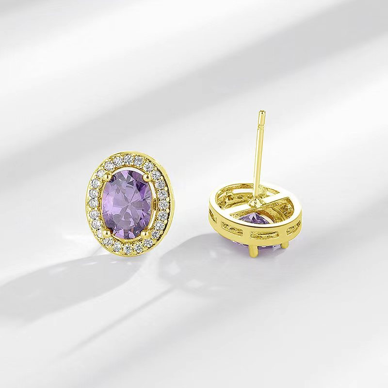 Women's Broadcast High-grade Personalized Sier-plated Color Zircon Affordable Luxury Style For Rings