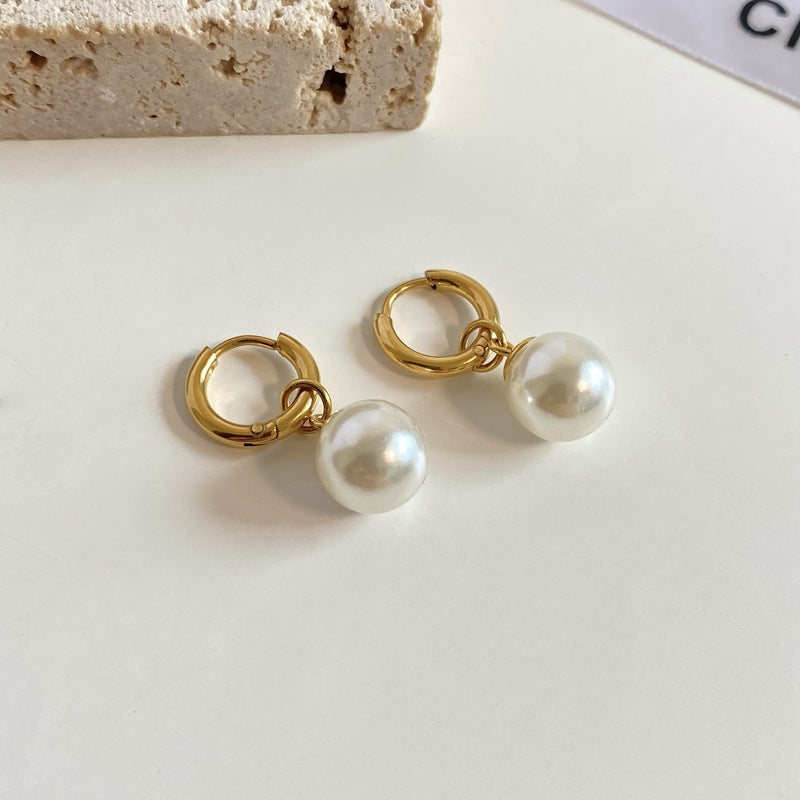 Titanium Steel Gold Plated Simple Ear Clip Trendy Light Earrings