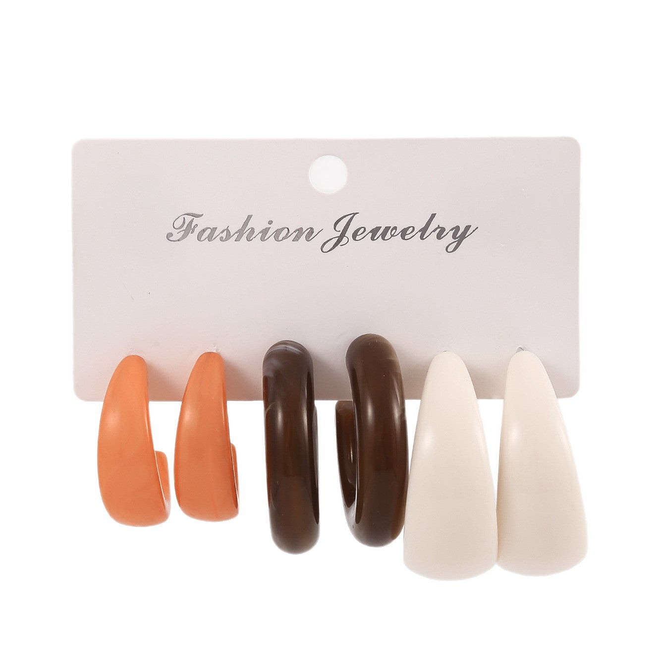 Women's Fashion Personality Wear Resin Shaped Suit Earrings