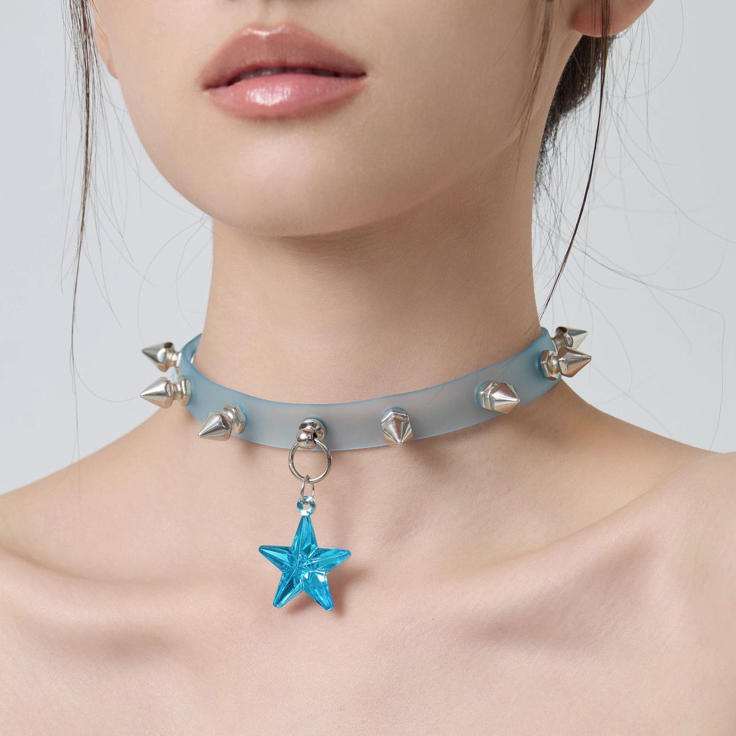 Style Leather Collar Wine Red Cross Clavicle Pendants