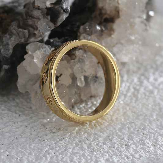 Women's Retro High-grade Design For Graceful Fashionable Micro Inlaid Zircon Rings