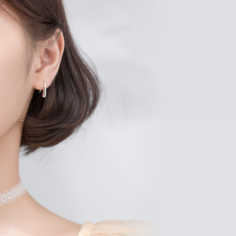 Women's Style Fresh Sweet Glossy Water Drop Mori Simple Ear Hook