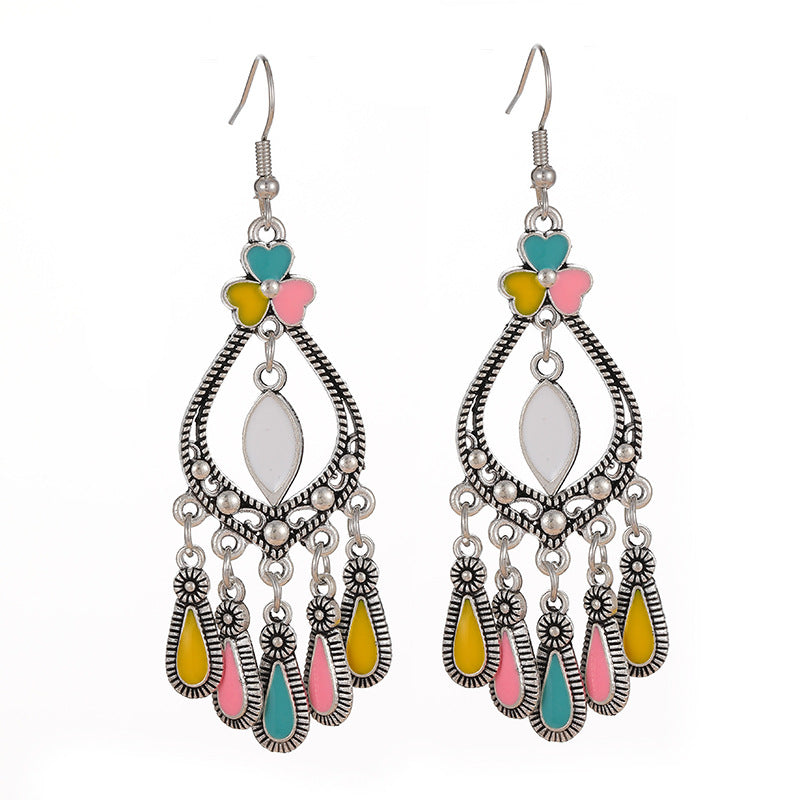 Your Delicate Dripping Oil Retro Alloy Small Ethnic Earrings