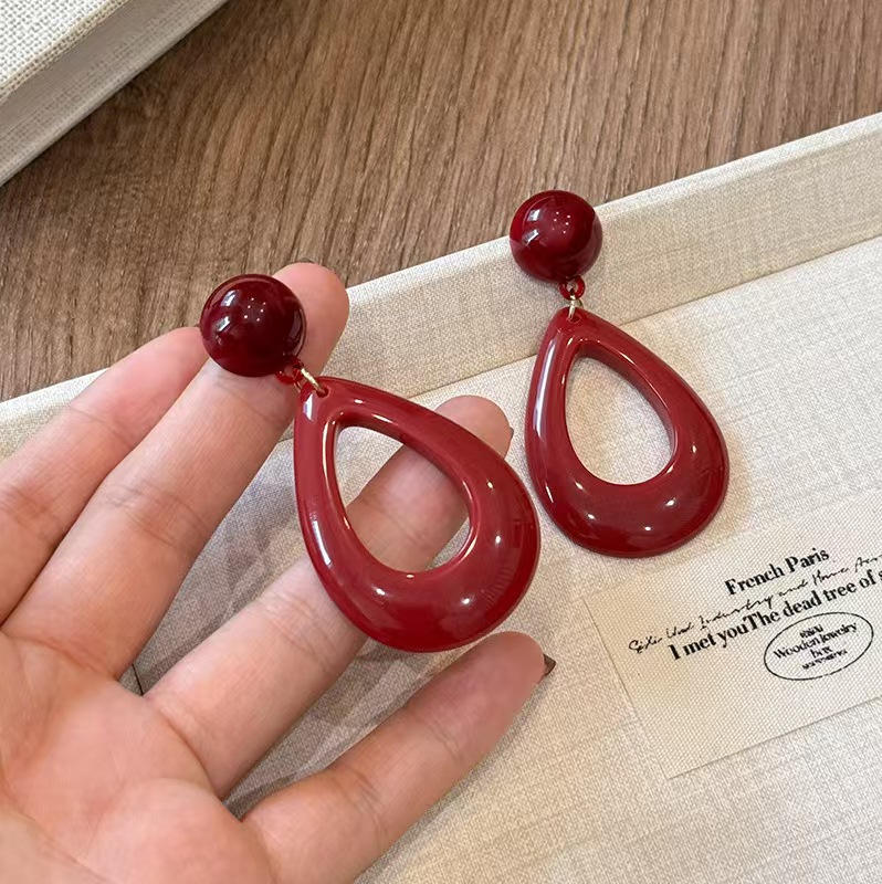 Women's Flower Frosted Resin Knitted Oil Rings