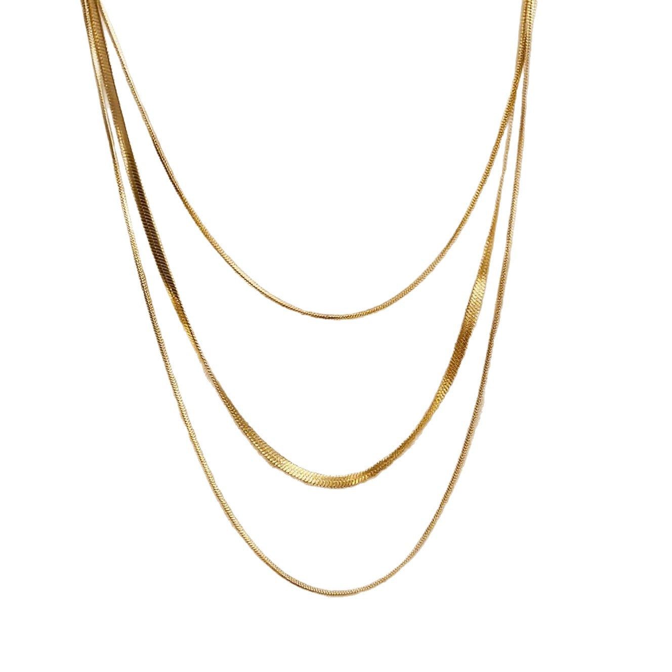 Titanium Female Like Flat Snake Hip Necklaces