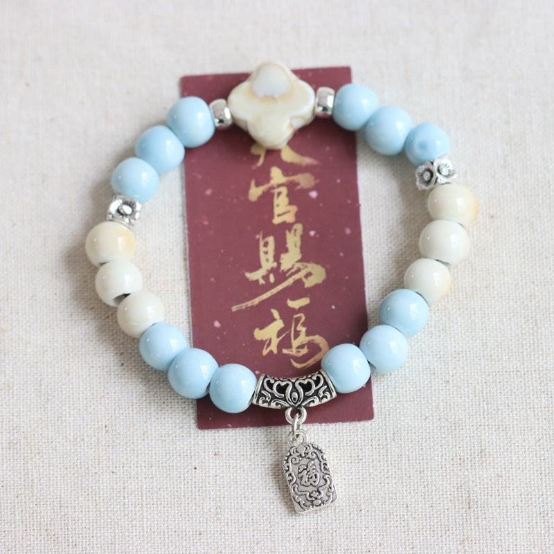 Chinese Ceramic Ethnic Style National Porcelain Bracelets