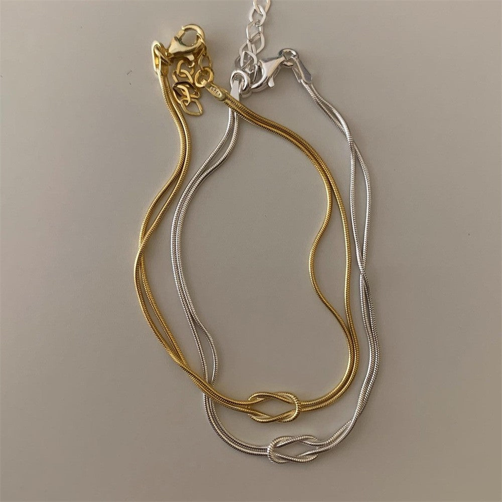 Women's Steel Valentine's Day Knot Snake Chain Bracelets