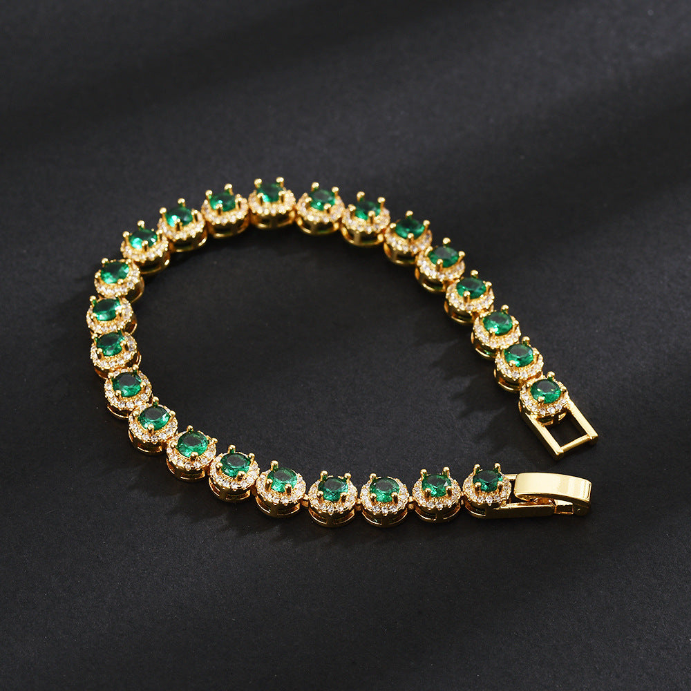 Emerald Tennis Male Hip Hop Female Personality High Bracelets