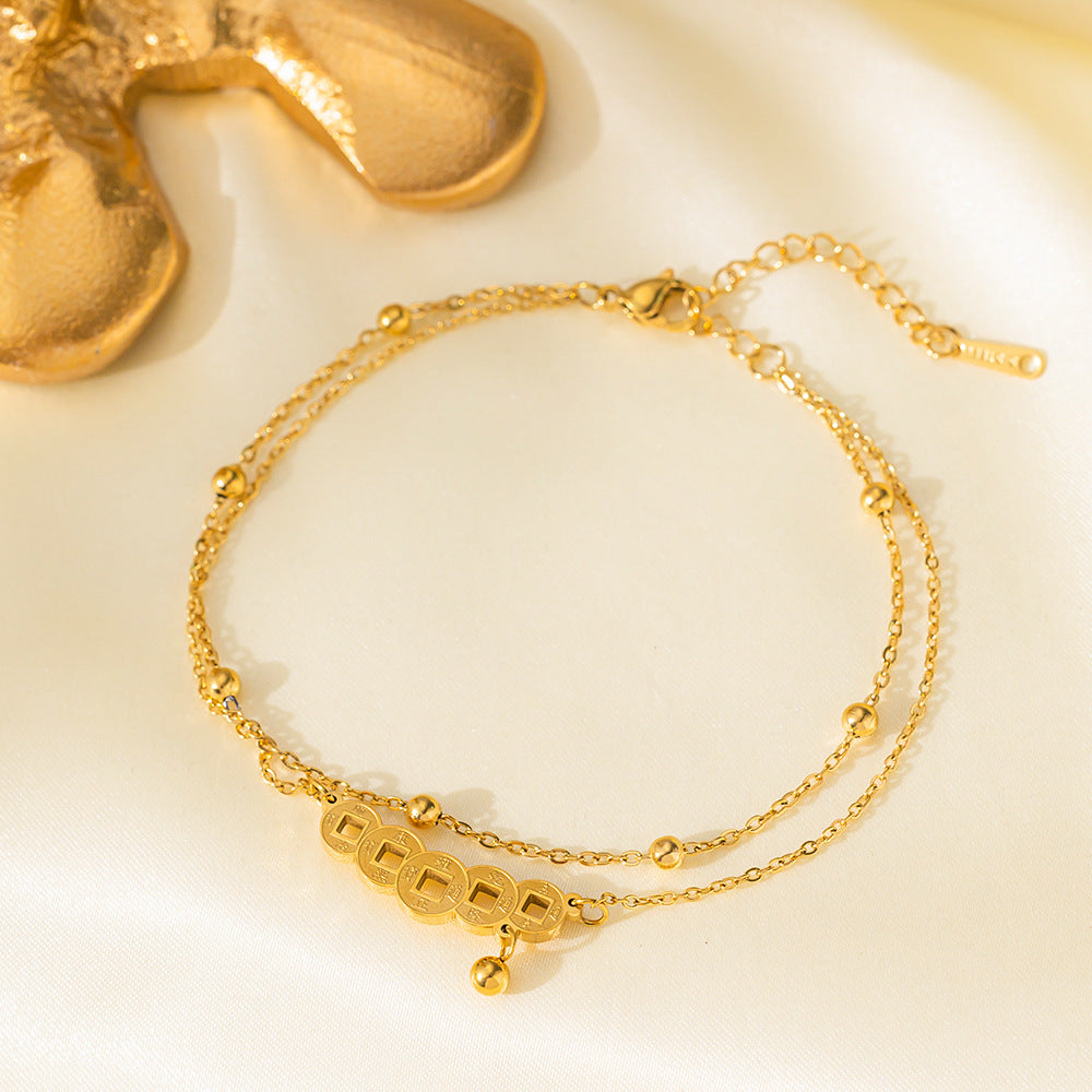 Women's Steel High-grade Gold Does Not Fade Anklets