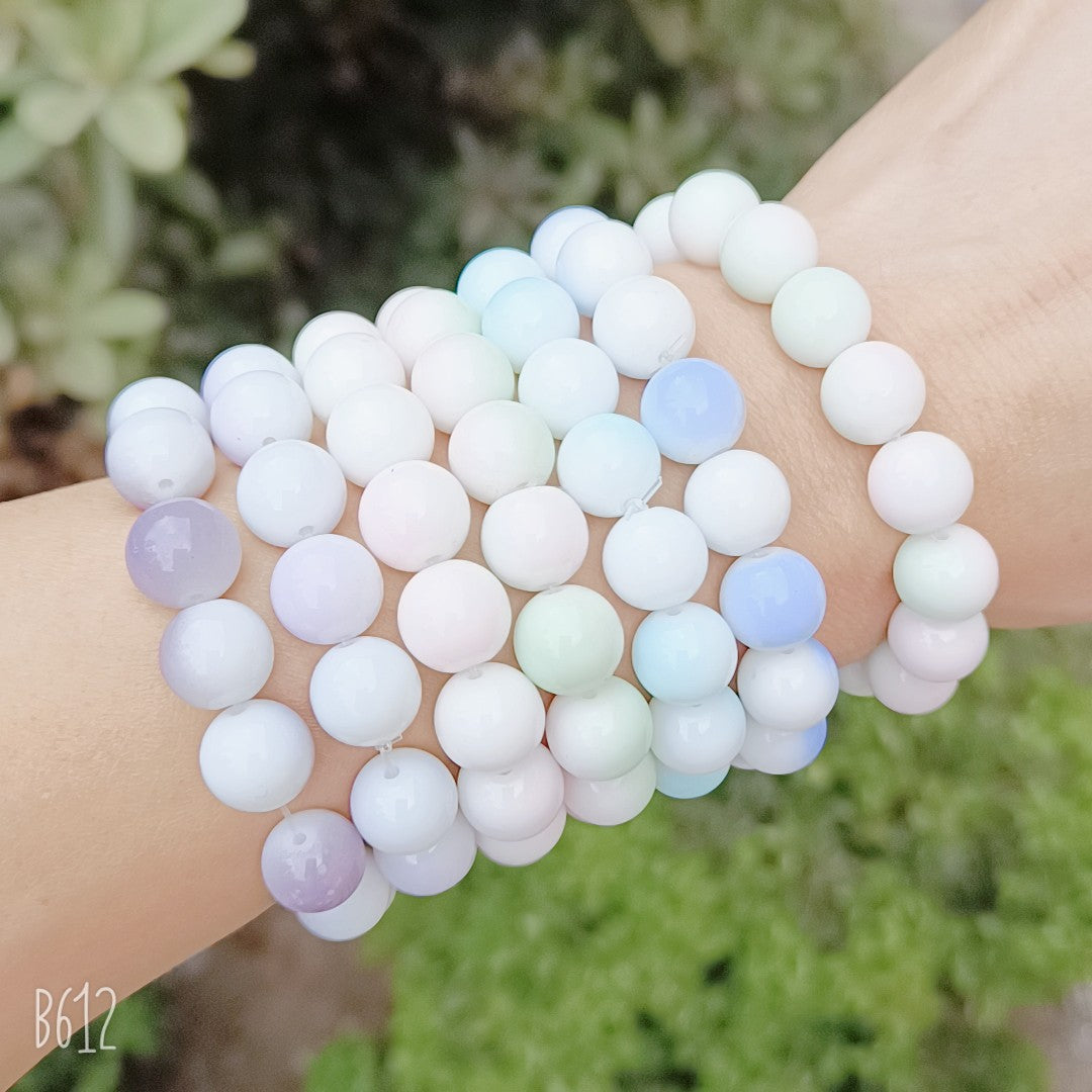 Gradient Round Beads Pliable Temperament Imitation White Plate Bracelet