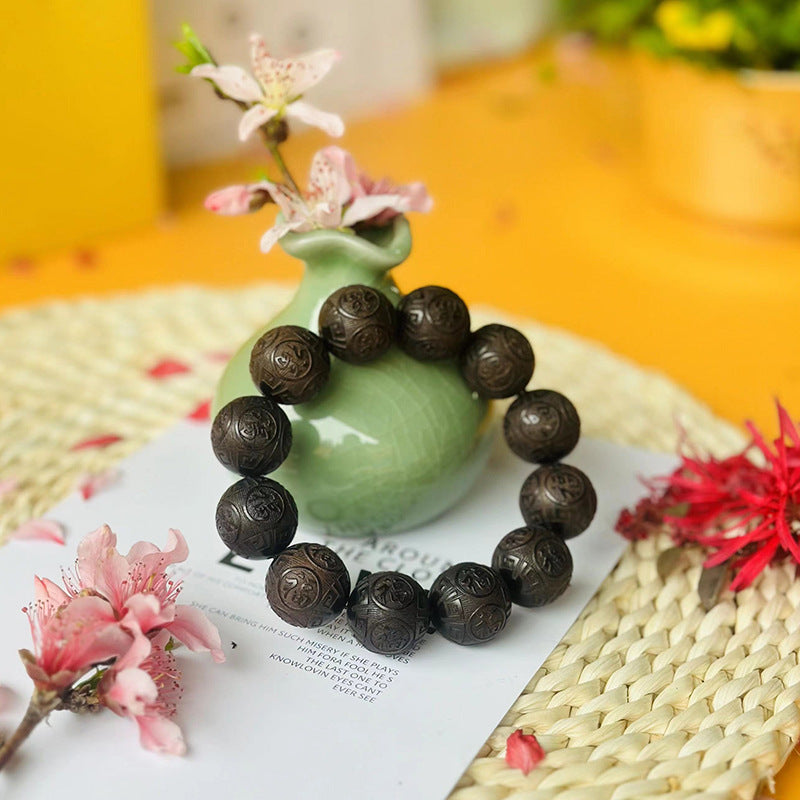 Ebony Beads African Purple Sandalwood Wooden Rosewood Crafts Buddha Bracelets