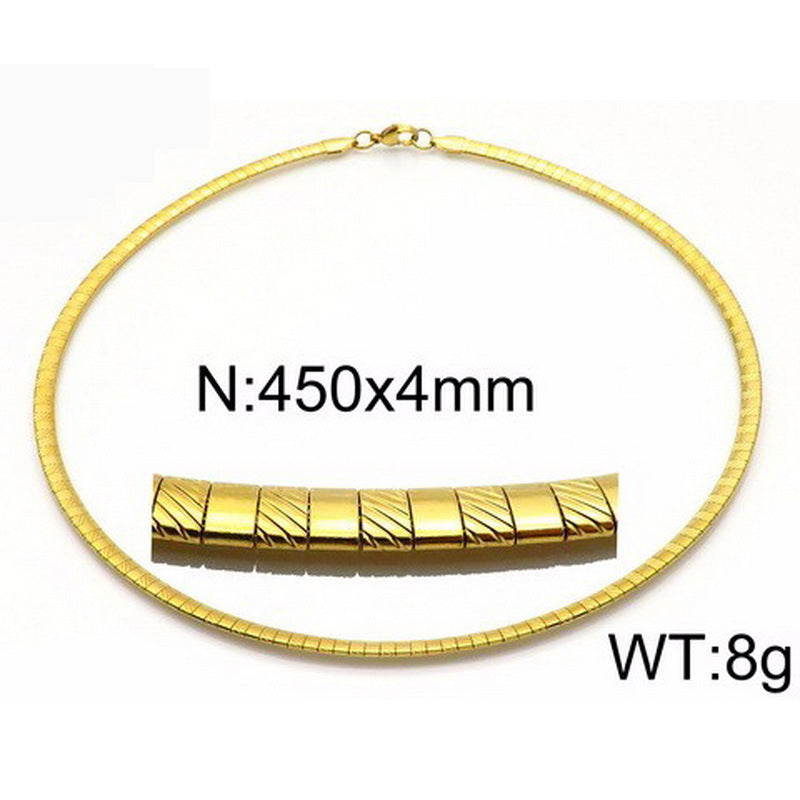Women's & Men's Fashion Titanium Steel Simple Popular Round Gold Necklaces