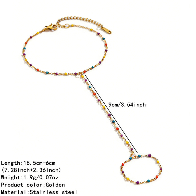Stainless Steel Heart-shaped Finger Chain Light Bracelets