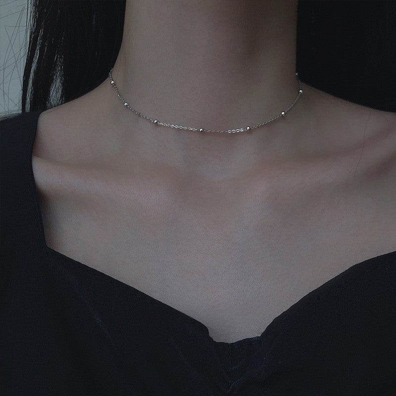 Slim Interval Small Beads Clavicle Chain Simple Short Collar