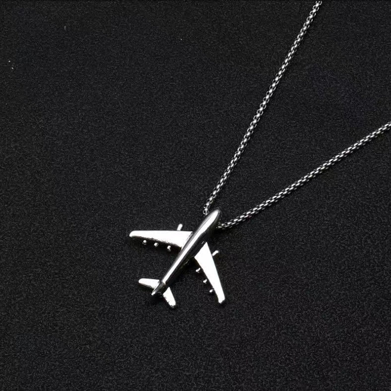 Children's Personalized Hip Hop Airplane Trend Female Necklaces