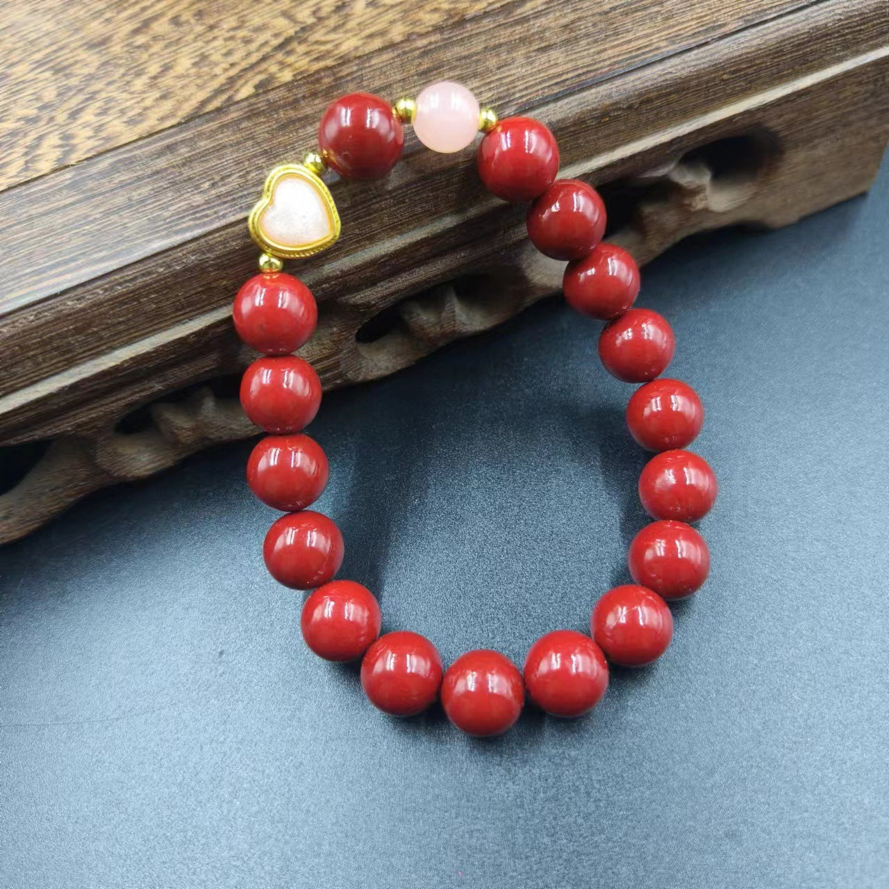 Women's & Men's Cinnabar Purple Gold Sand Single Circle Simple Buddha Beads Light Bracelet