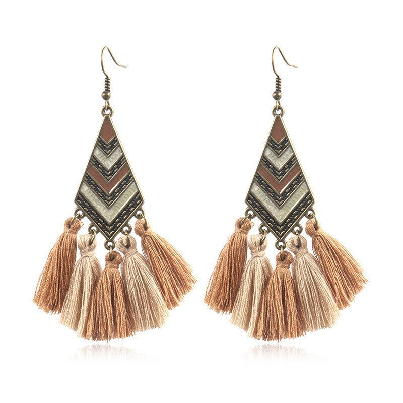 Geometric Enamel Suit Popular Bohemian Temperamental Earrings