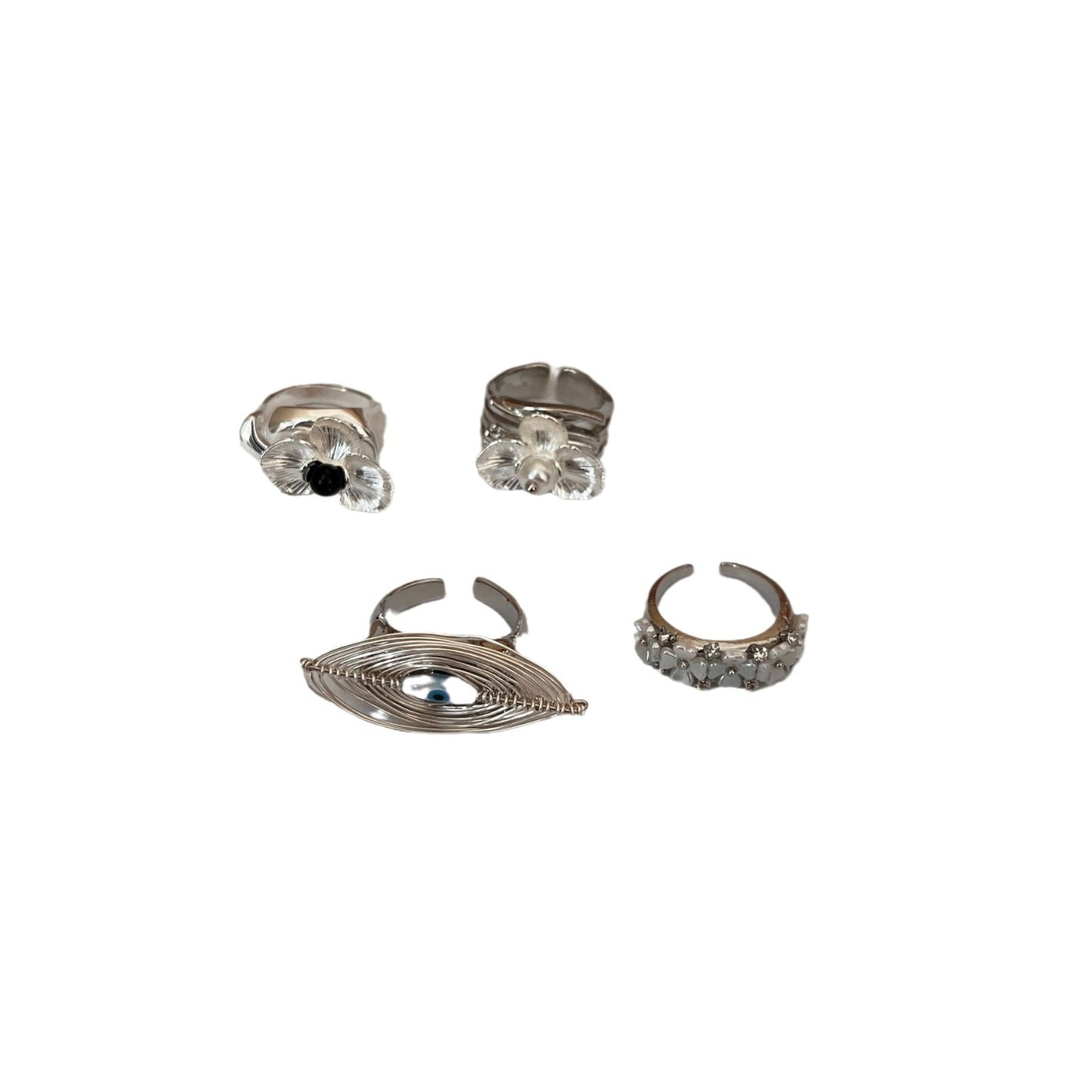 Temperament High Sense Cold Wind Devil's Eye Stacked Ring