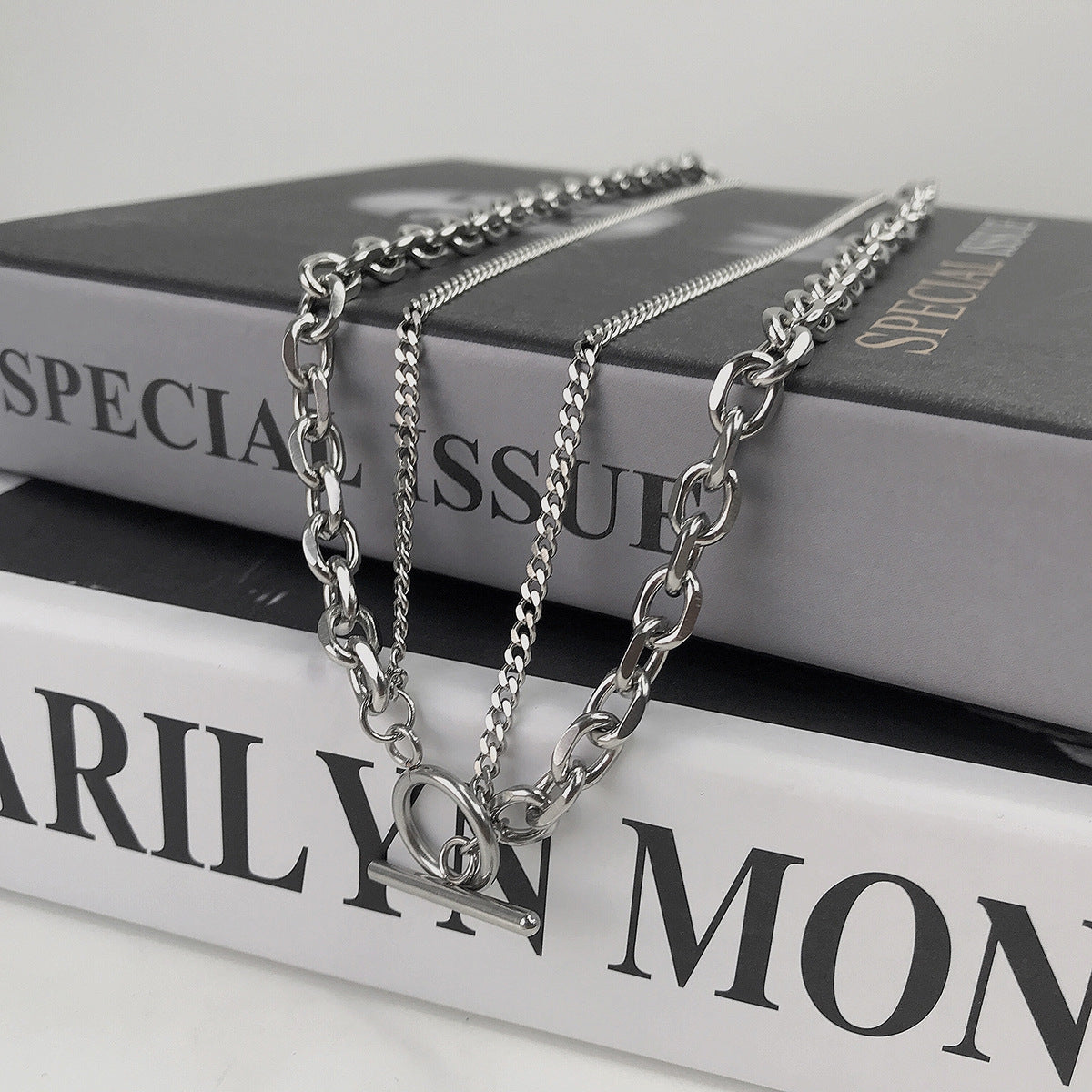 Women's & Men's Simple Double Layer Twin Chain Fashion Short Bracelets