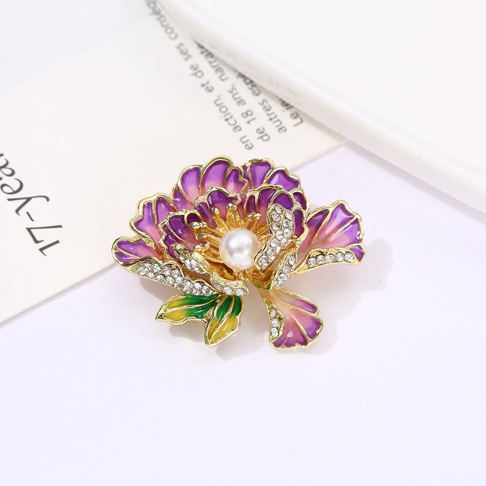 Women's Micro Zircon Brooch Exquisite Plant Pin Brooches