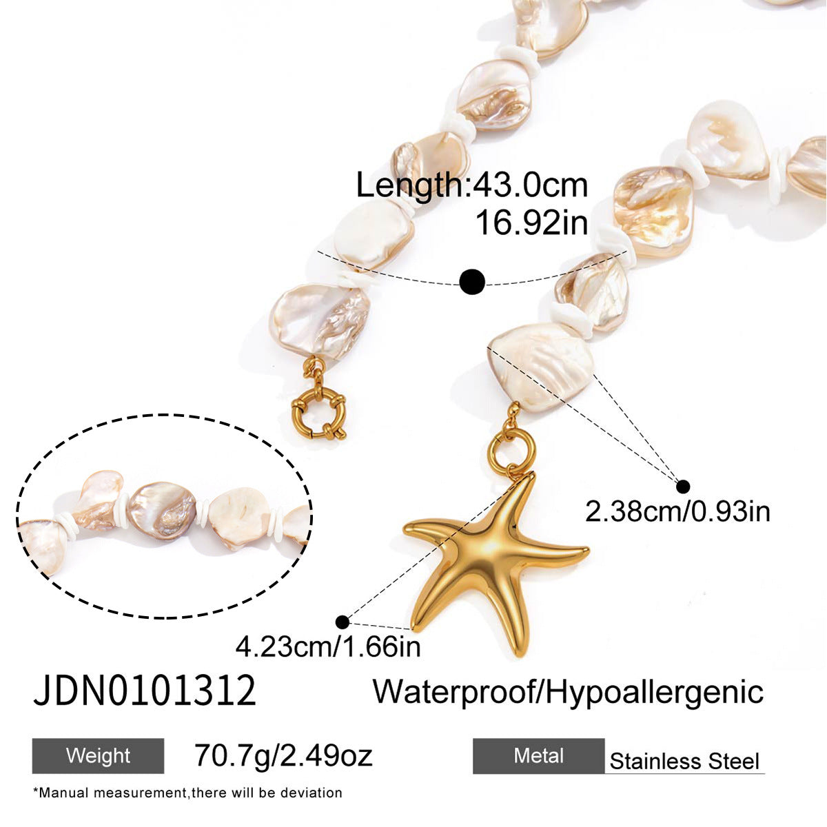 Titanium Steel Shell Light Luxury Minority Stainless Does Not Fade Jewelry Set