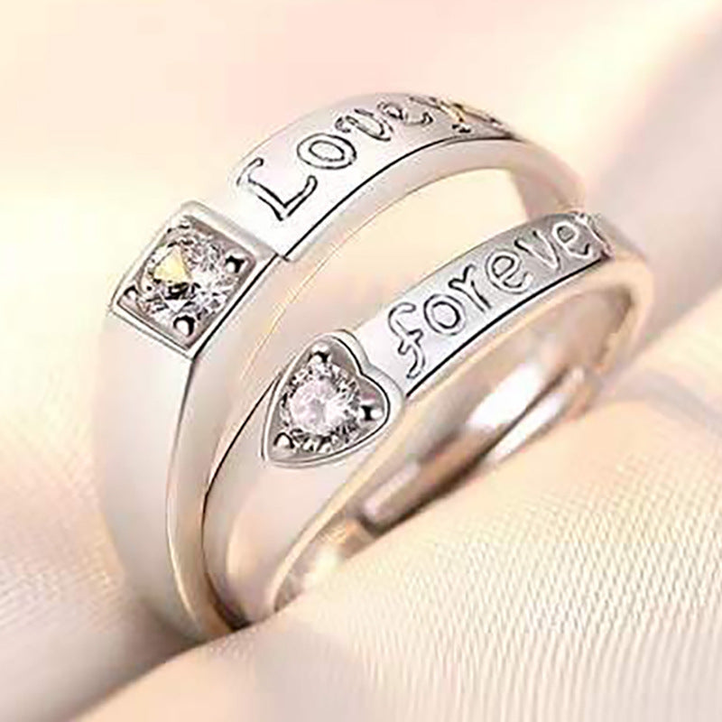 Women's & Men's Couple Simulation Diamond Opening Zircon Classic Rings