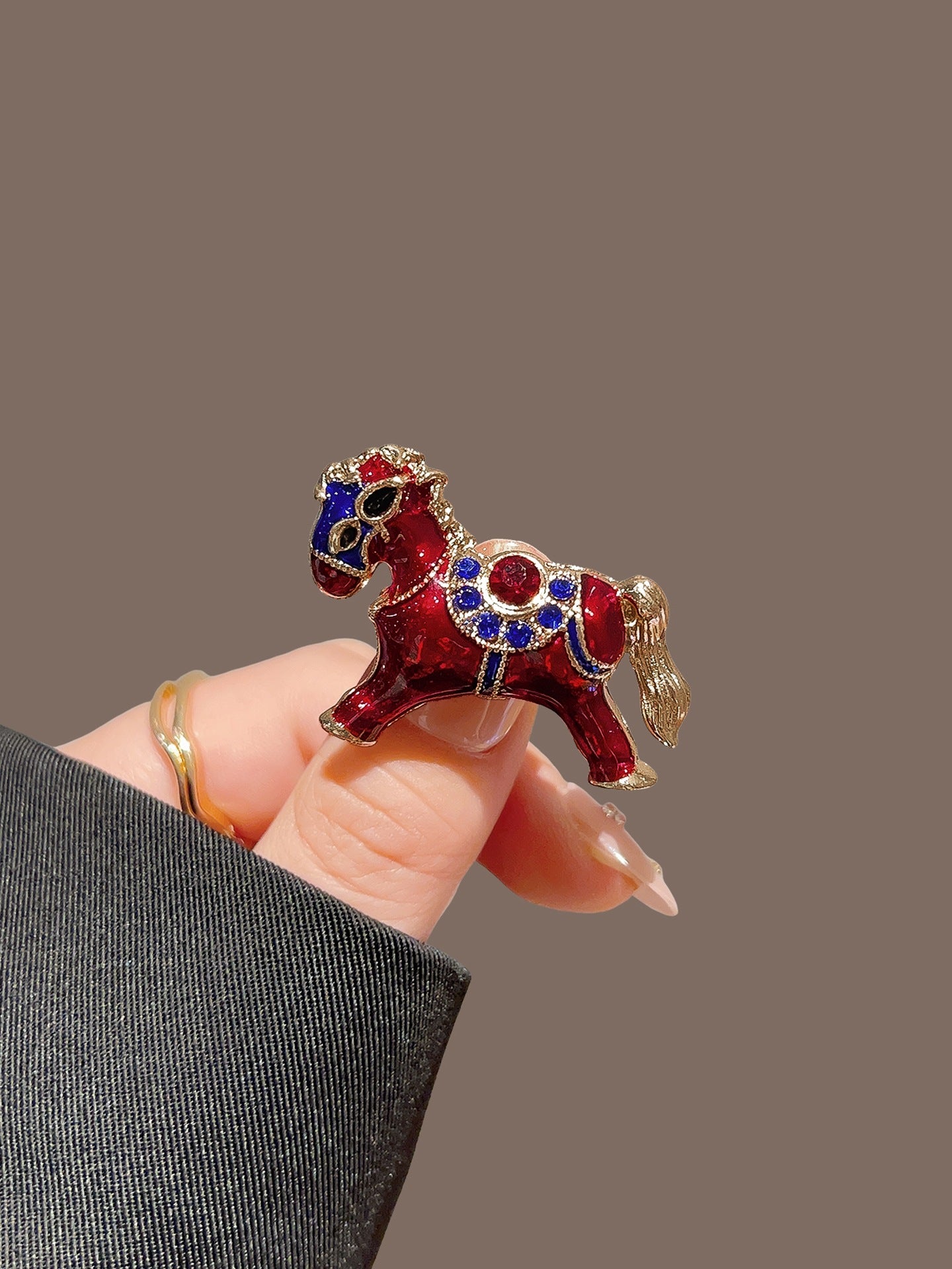 Red Pony Brooch Design Sense Niche Brooches