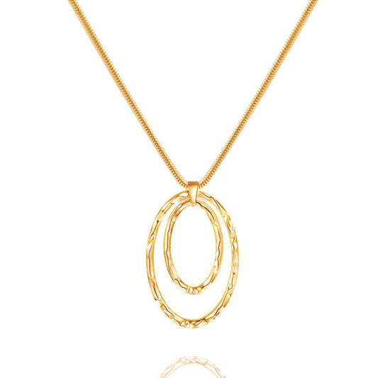 Clavicle Chain High Profile Retro Large Circle Simple Temperament Necklace