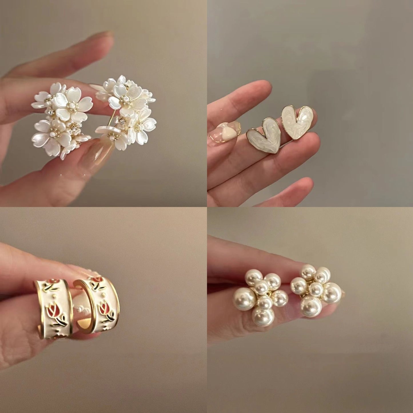 Pearl Flower Tassel Niche Temperament Atmosphere Affordable Earrings