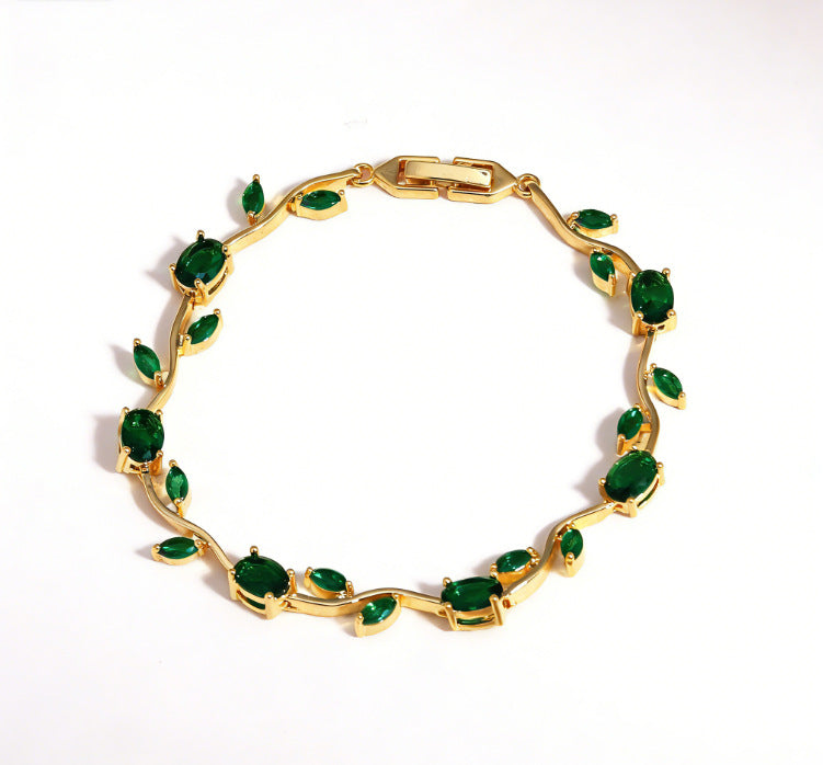 Tulip Colorful Crystals Gem Flower Light Bracelet