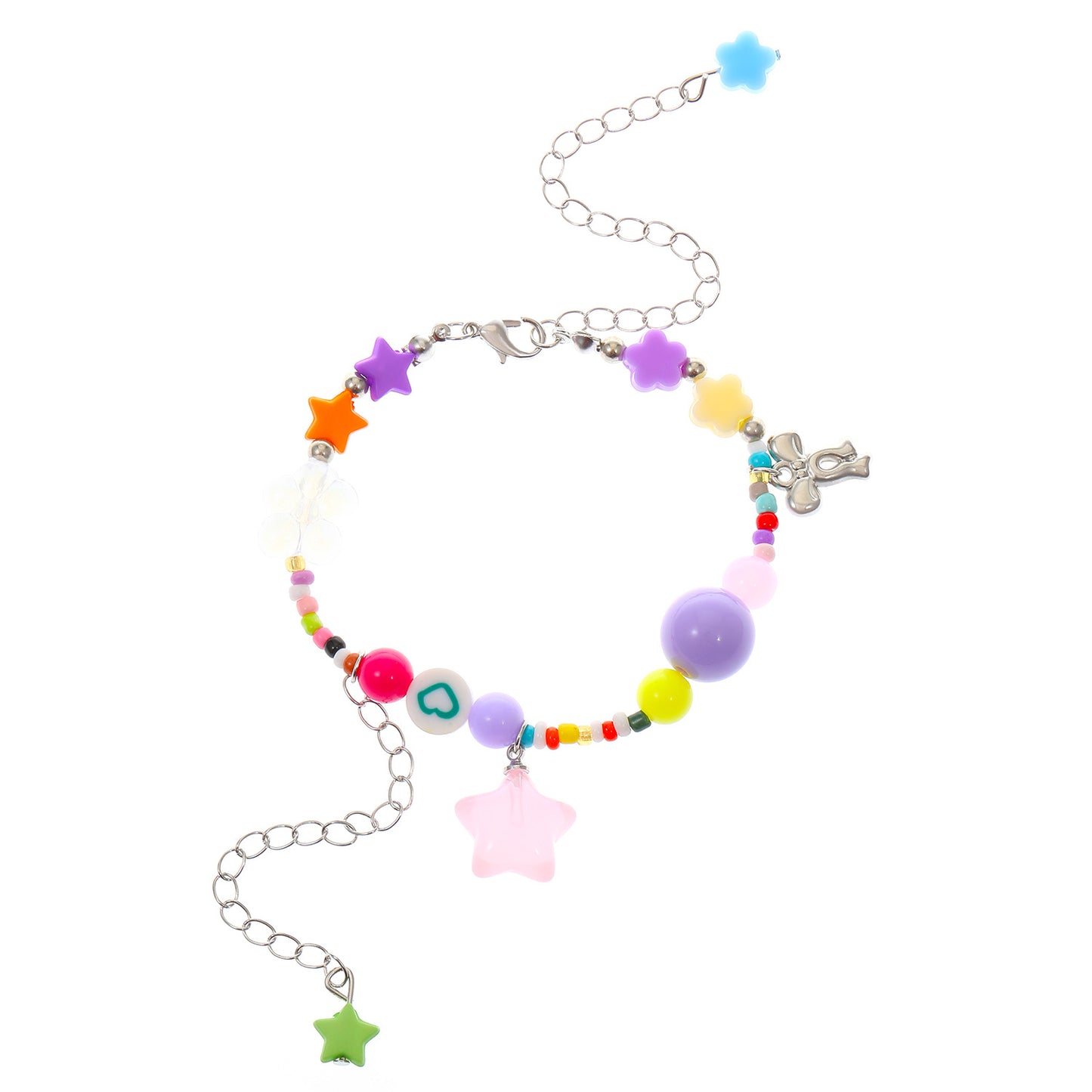 Dopamine Color Five-pointed Star Personalized Beaded Necklaces